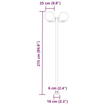  Outdoor Floor Lamps 3pcs Silver 215 cm Stainless Steel