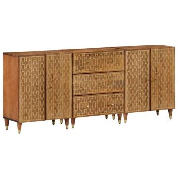  Side Cabinets 3 pcs 60x33x75 cm Solid Wood Mango