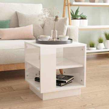  Coffee Table High Gloss White 40x40x43 cm Engineered Wood