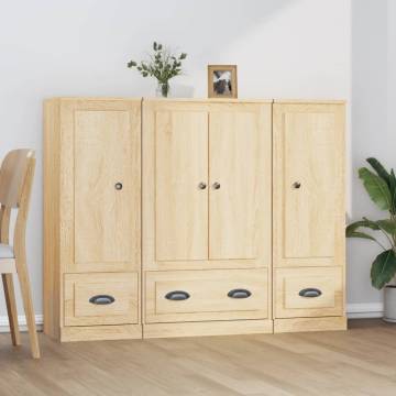  Highboards 3 pcs Sonoma Oak Engineered Wood