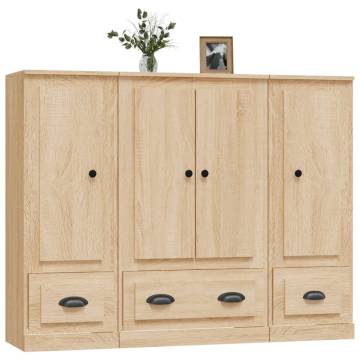  Highboards 3 pcs Sonoma Oak Engineered Wood