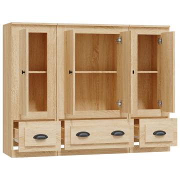  Highboards 3 pcs Sonoma Oak Engineered Wood