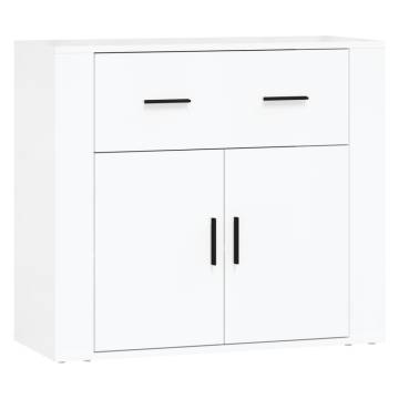  Sideboards 3 pcs High Gloss White Engineered Wood