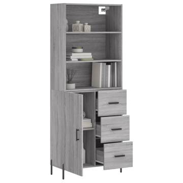  Highboard Grey Sonoma 69.5x34x180 cm Engineered Wood