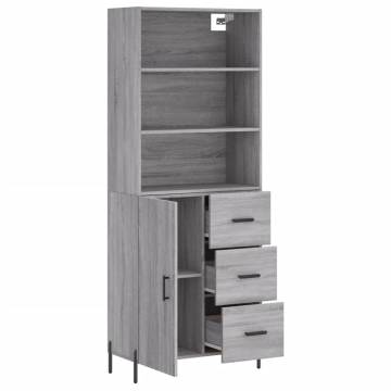  Highboard Grey Sonoma 69.5x34x180 cm Engineered Wood