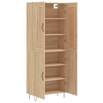  Highboard Sonoma Oak 69.5x34x180 cm Engineered Wood