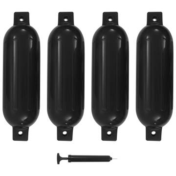  Boat Bumper 4 pcs Black 51x14 cm PVC