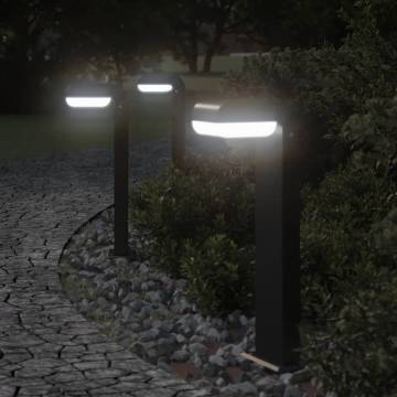  Outdoor Floor Lamps 3pcs Black 50 cm Die-cast Aluminium