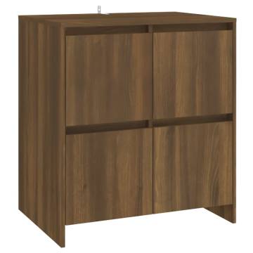  2 Piece Sideboard Brown Oak Engineered Wood