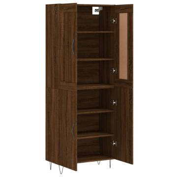  Highboard Brown Oak 69.5x34x180 cm Engineered Wood