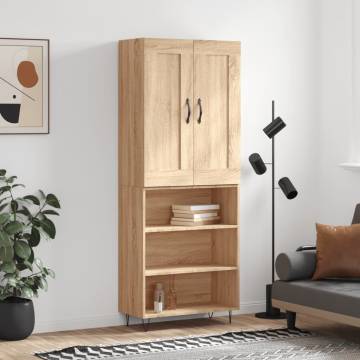  Highboard Sonoma Oak 69.5x34x180 cm Engineered Wood