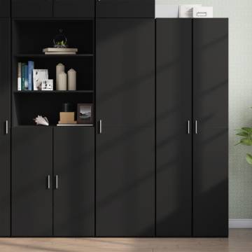  Highboard Black 50x42.5x185 cm Engineered Wood