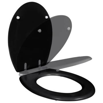 WC Toilet Seat MDF Soft Close Lid Simple Design Black