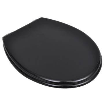 WC Toilet Seat MDF Soft Close Lid Simple Design Black