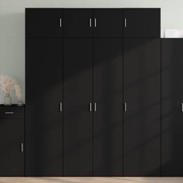  Highboard Black 80x42.5x185 cm Engineered Wood