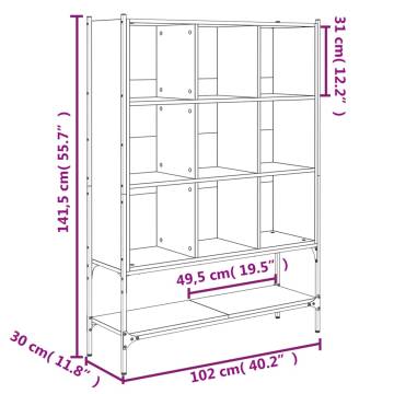 Bookcase Black 102x30x141.5 cm Engineered Wood