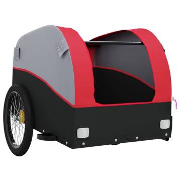 Bike Trailer Black and Red 30 kg Iron