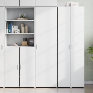  Highboard White 50x42.5x185 cm Engineered Wood