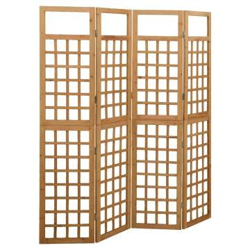 4-Panel Room Divider/Trellis Solid Fir Wood 161x180 cm