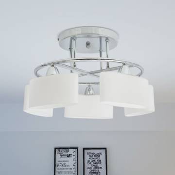  Ceiling Lamp with Ellipsoid Glass Shades for 5 E14 Bulbs 200 W