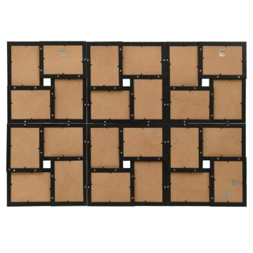  Collage Photo Frame for 24x(10x15 cm) Picture Black MDF