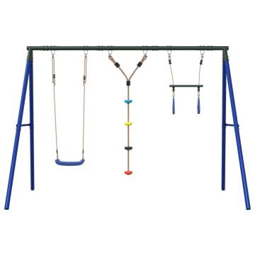  Outdoor Swing Set with Swing, Trapeze, Ladder