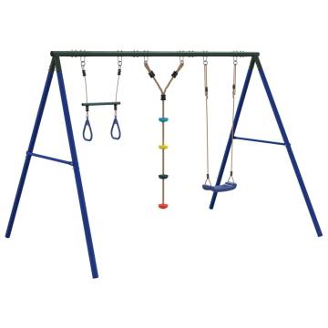  Outdoor Swing Set with Swing, Trapeze, Ladder