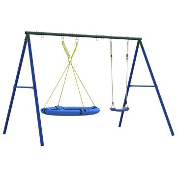  Outdoor Swing Set with Swing and Saucer Swing