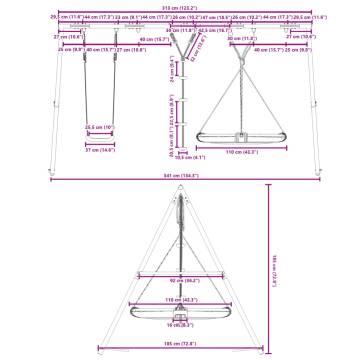  Outdoor Swing Set with Swing, Disc Swing, Saucer Swing