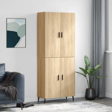  Highboard Sonoma Oak 69.5x34x180 cm Engineered Wood