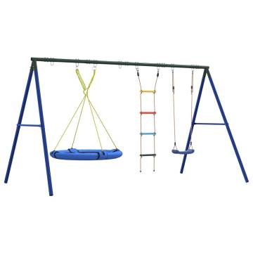  Outdoor Swing Set with Swing, Ladder, Saucer Swing