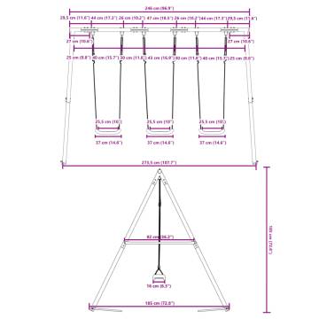  Outdoor Swing Set with 3 Swings