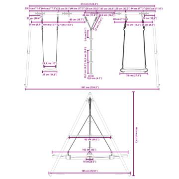  Outdoor Swing Set with Swing, Disc Swing, Nest Swing