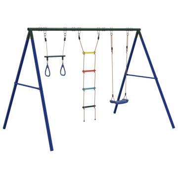  Outdoor Swing Set with Swing, Trapeze, Ladder