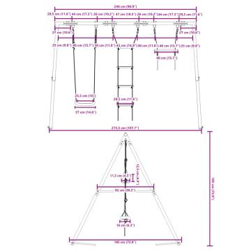  Outdoor Swing Set with Swing, Trapeze, Ladder