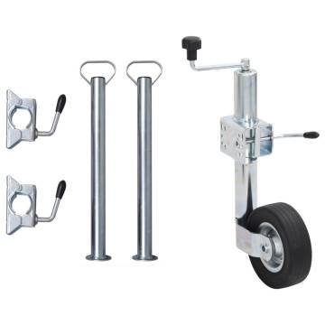  Trailer Jack Wheel 60 mm with 2 Support Tubes and 3 Split Clamps