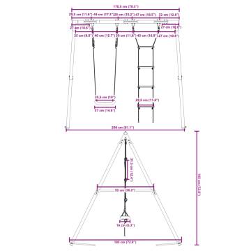  Outdoor Swing Set with Swing and Ladder