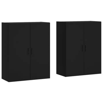  Wall Mounted Cabinets 2 pcs Black 69.5x34x90 cm