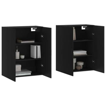  Wall Mounted Cabinets 2 pcs Black 69.5x34x90 cm