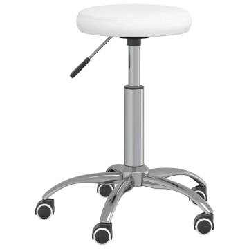  Office Swivel Chair White Faux Leather