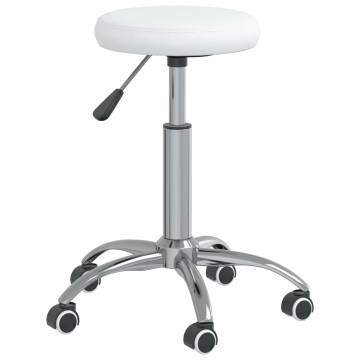  Office Swivel Chair White Faux Leather