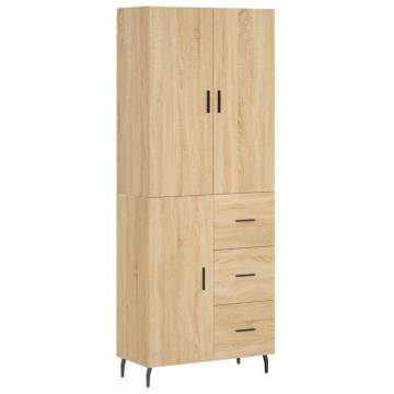  Highboard Sonoma Oak 69.5x34x180 cm Engineered Wood