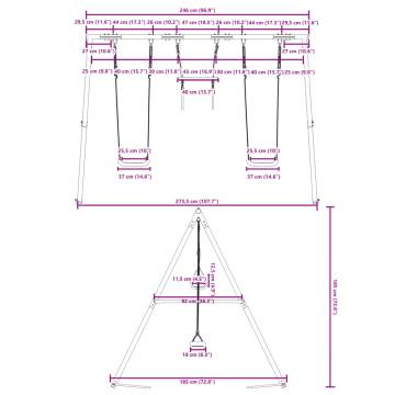  Outdoor Swing Set with Swings and Trapeze