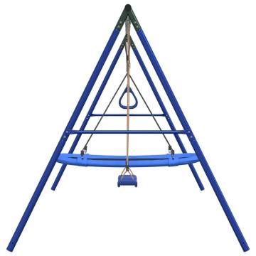  Outdoor Swing Set with Swing, Trapeze, Nest Swing