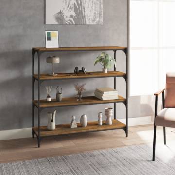  Book Cabinet Smoked Oak 100x33x100 cm Engineered Wood and Steel