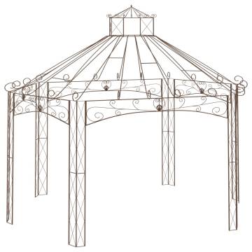  Garden Pavilion Antique Brown 558x350x408 cm Iron