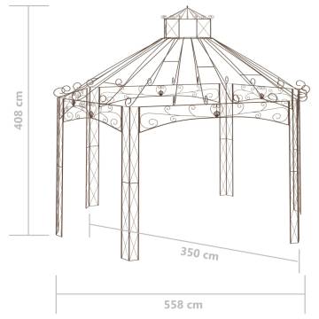  Garden Pavilion Antique Brown 558x350x408 cm Iron