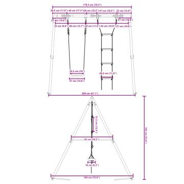  Outdoor Swing Set with Swing and Ladder