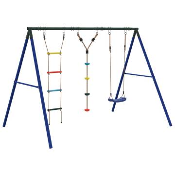  Outdoor Swing Set with Swing, Ladder, Disc Swing