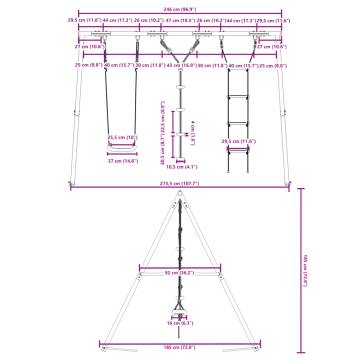  Outdoor Swing Set with Swing, Ladder, Disc Swing